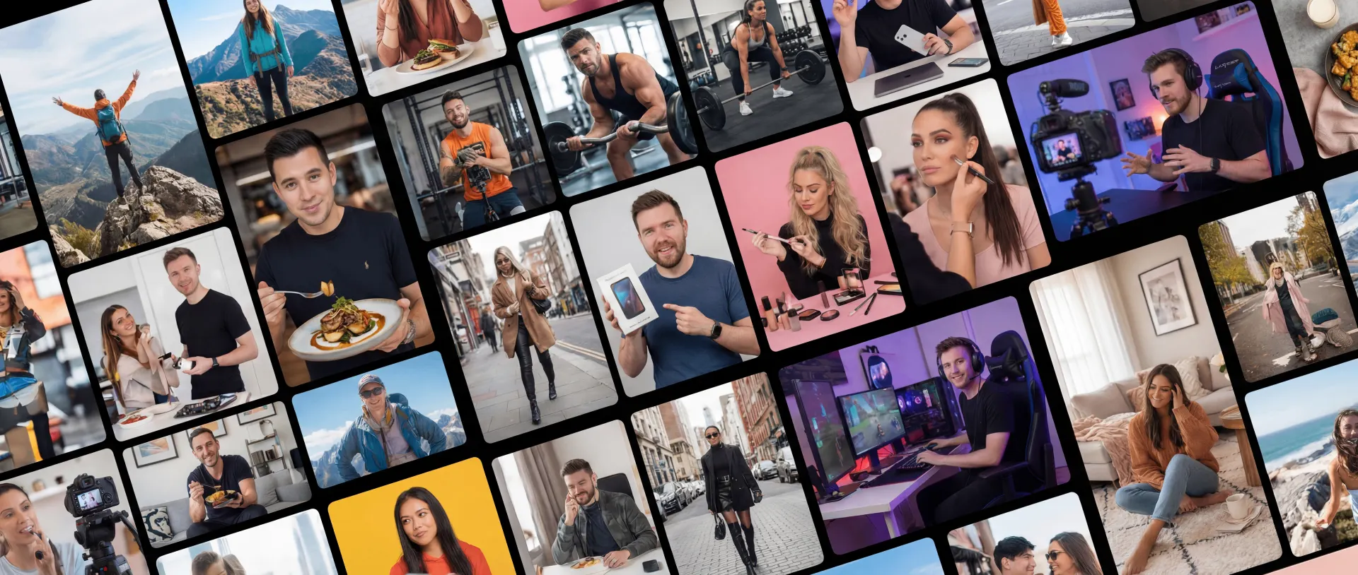 Global influencer creators collage